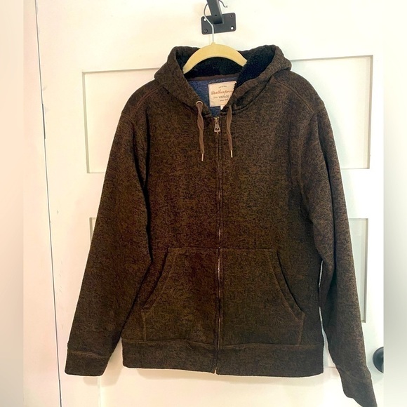 Weatherproof Vintage Heathered Brown Fleece Line Thick Hoodie size M - Picture 1 of 5